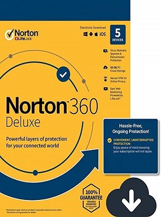 Norton 360 Deluxe Non-Subscription – (5 Devices, 1 Year) – NortonLifeLock Key EUROPE