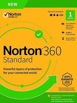 Norton 360 Standard – (1 Device, 1 Year) – NortonLifeLock Key EUROPE