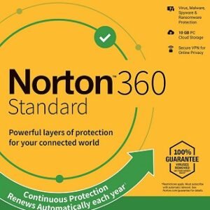 Norton 360 Standard + 10 GB Cloud Storage (1 Device, 1 Year) - NortonLifeLock Key - UNITED STATES