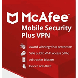 McAfee Mobile Security Plus VPN (1 Device, 1 Year) - McAfee Key - GLOBAL