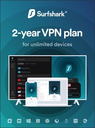 Surfshark VPN Starter Edition (2 Years , Unlimited Devices) – Surfshark Key – GLOBAL