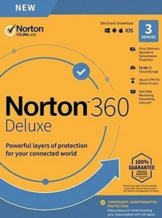 Norton 360 Deluxe – (3 Devices, 1 Year) – NortonLifeLock Key UNITED STATES / CANADA
