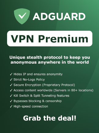 AdGuard VPN (10 Devices , 1 Year) – AdGuard Key – GLOBAL