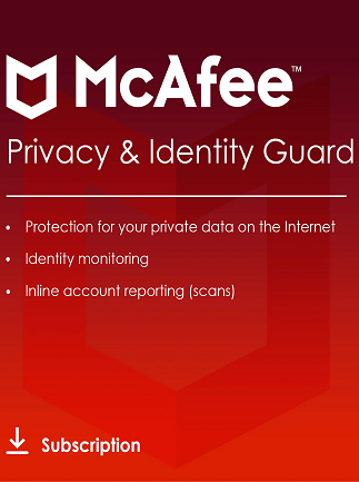 McAfee Privacy & Identity Guard (PC) (1 Device, 1 Year)  – McAfee Key – GLOBAL