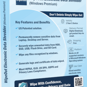 WipeOut Electronic Data Shredder (PC) (1 Device, 1 Year)  - WipeOut Key - GLOBAL