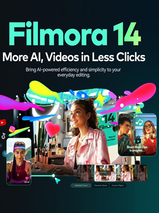 Wondershare Filmora 14 Video Editor (1 Device for each OS) (PC, Android, Mac, iOS) 5 Devices, 1 Year  – Wondershare Key – GLOBAL