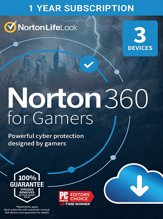 Norton 360 for Gamers | Non-Subscription (PC, Android, Mac, iOS) (3 Devices, 1 Year) – NortonLifeLock Key – UNITED KINGDOM