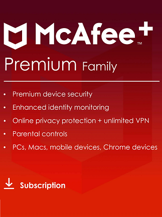 McAfee+ | Premium (PC, Android, IOS) (Family, 1 Year) – McAfee Key – CANADA