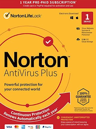 Norton AntiVirus Plus (PC, Mac) 1 Device, 1 Year – NortonLifeLock Key – LATAM