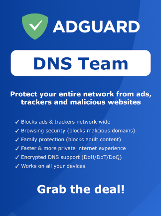 AdGuard DNS Team (PC, Android, Mac, iOS) (200 Devices, 1 Month)  – AdGuard Key – GLOBAL