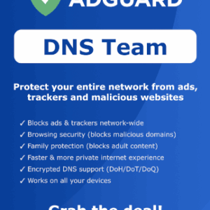 AdGuard DNS Team (PC, Android, Mac, iOS) (200 Devices, 1 Year)  - AdGuard Key - GLOBAL