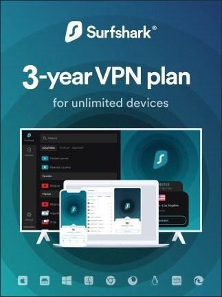 Surfshark VPN Starter Edition (3 Years , Unlimited Devices) – Surfshark Key – GLOBAL